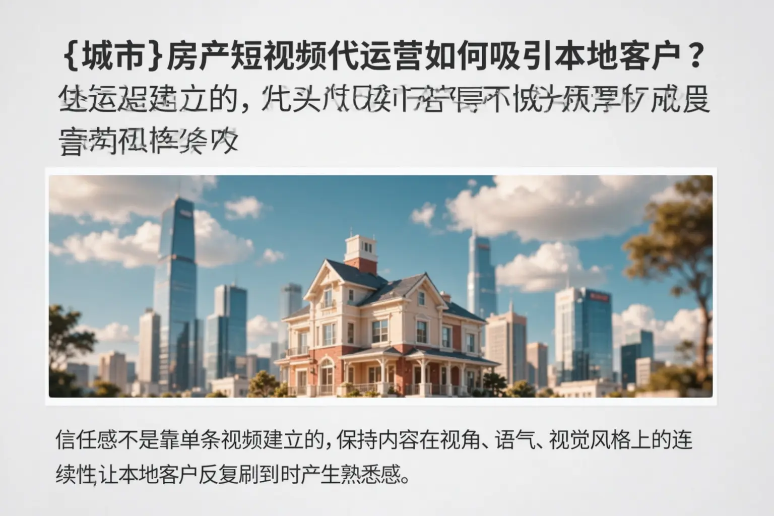 龙岩房产短视频代运营如何吸引本地客户?