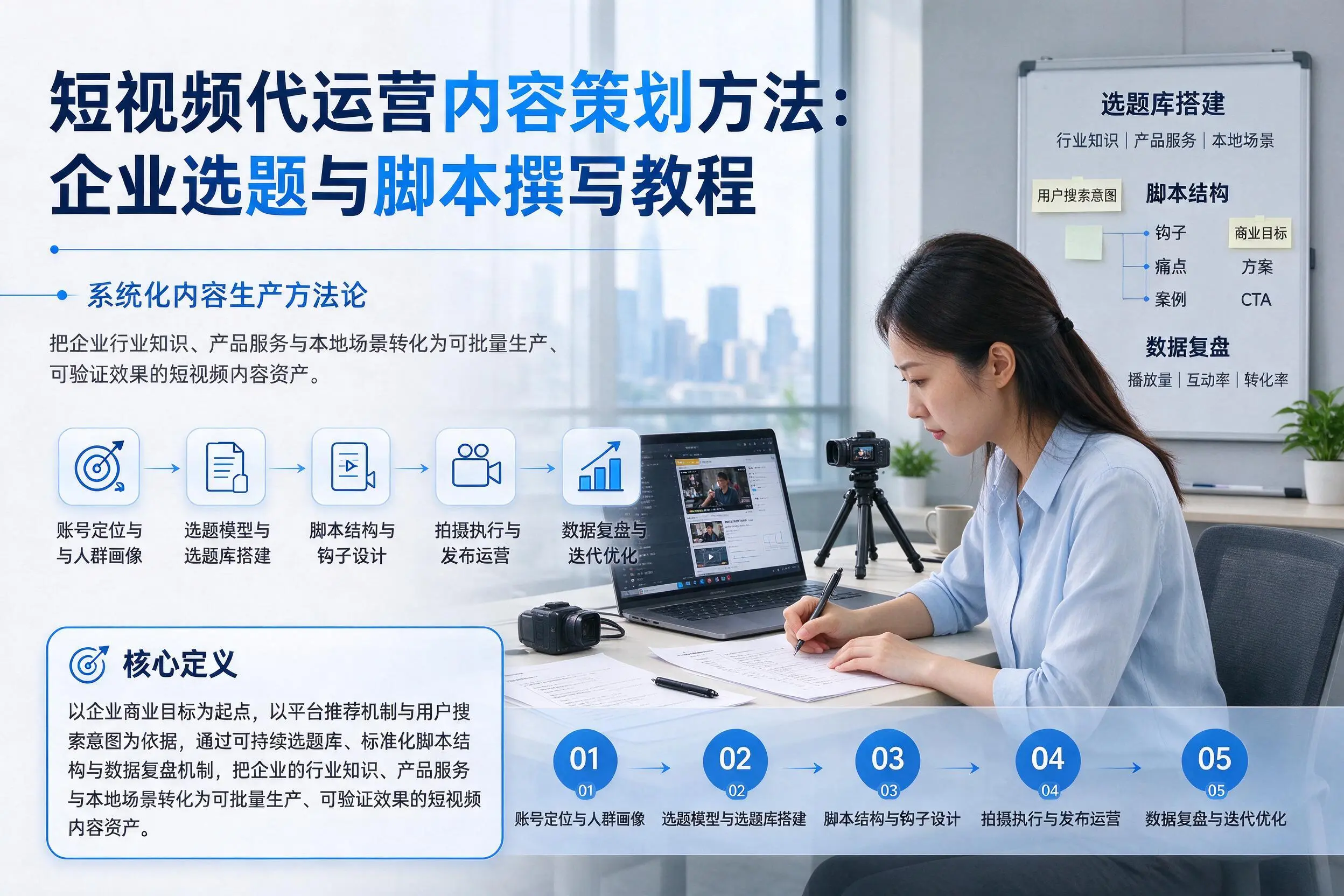 短视频代运营内容策划方法：龙岩企业选题与脚本撰写教程