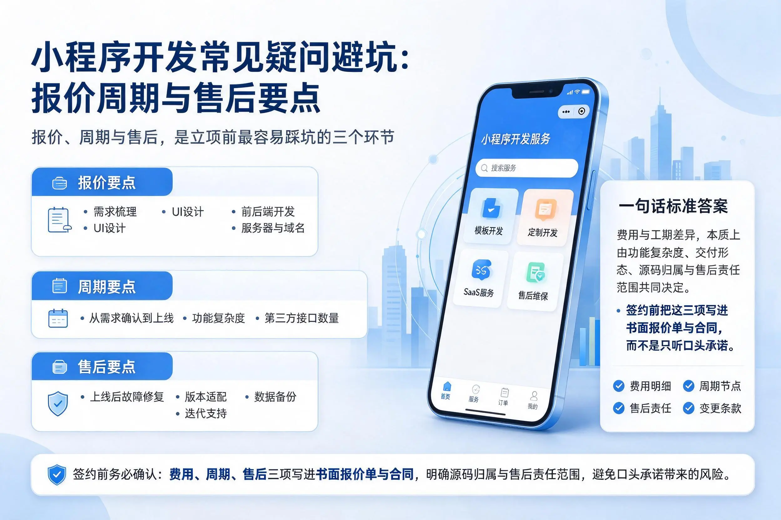 龙岩小程序开发常见疑问避坑：报价周期与售后要点
