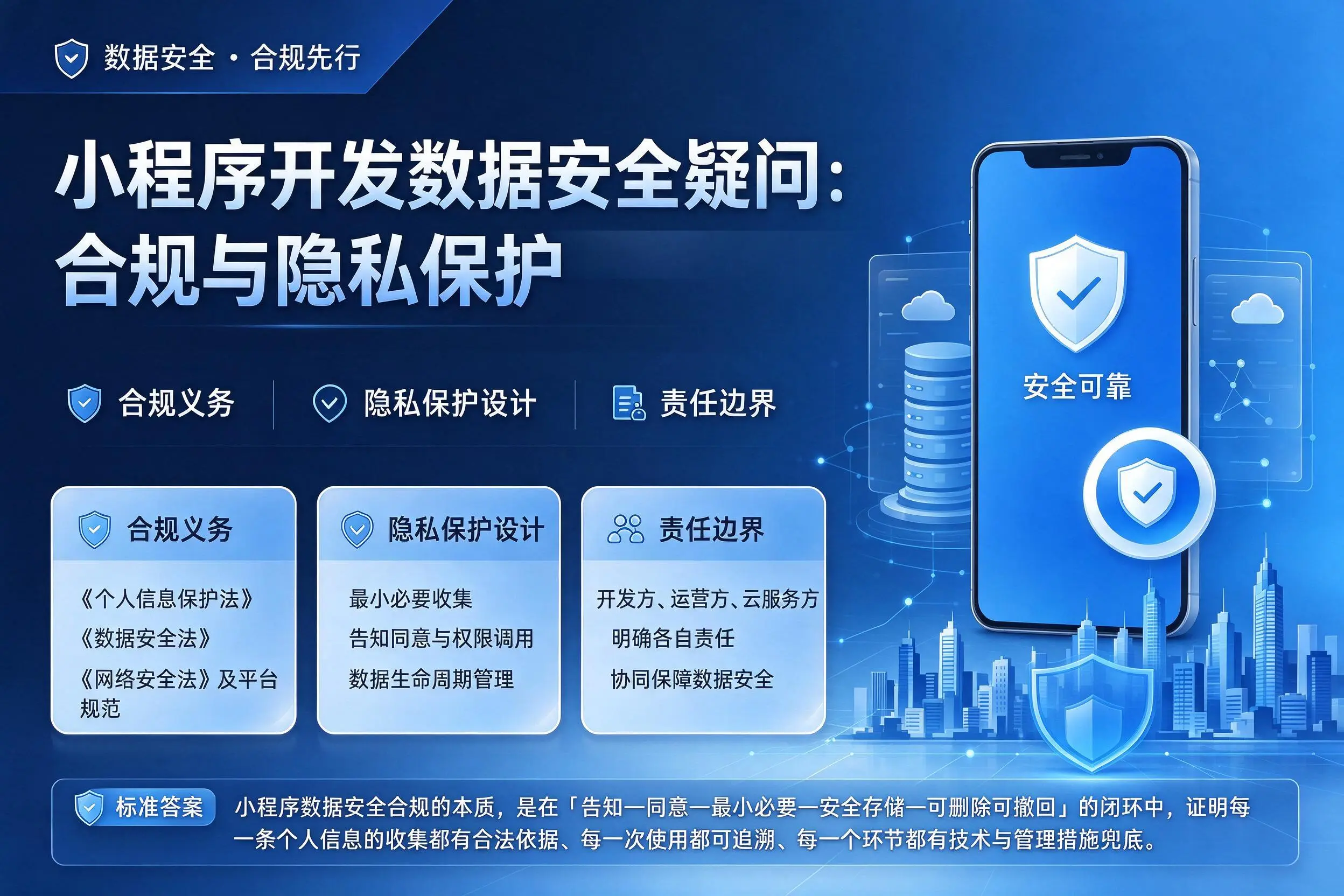 龙岩小程序开发数据安全疑问:合规与隐私保护