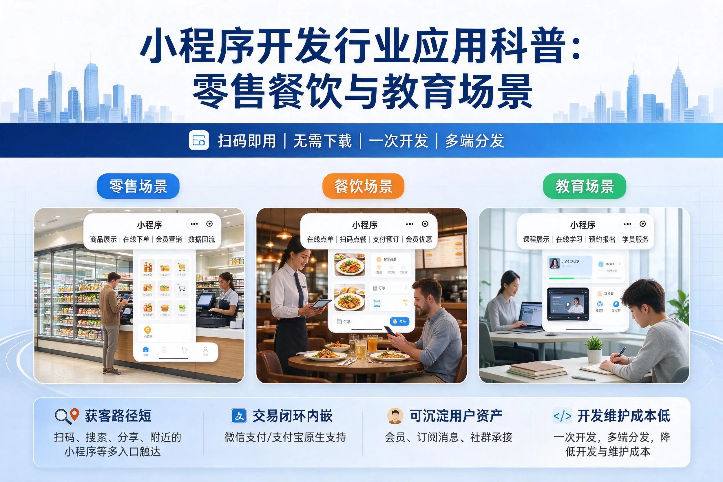 龙岩小程序开发行业应用科普:零售餐饮与教育场景
