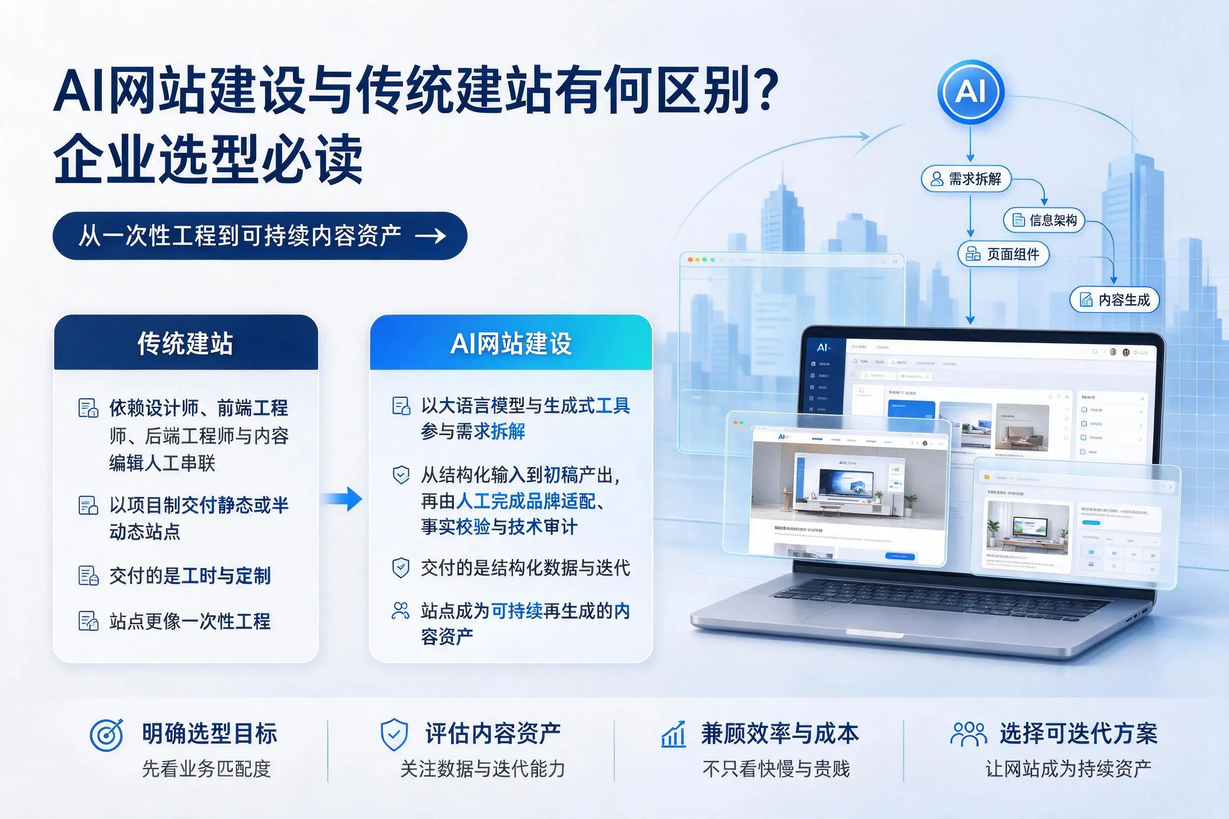 AI网站建设与传统建站有何区别？龙岩企业选型必读