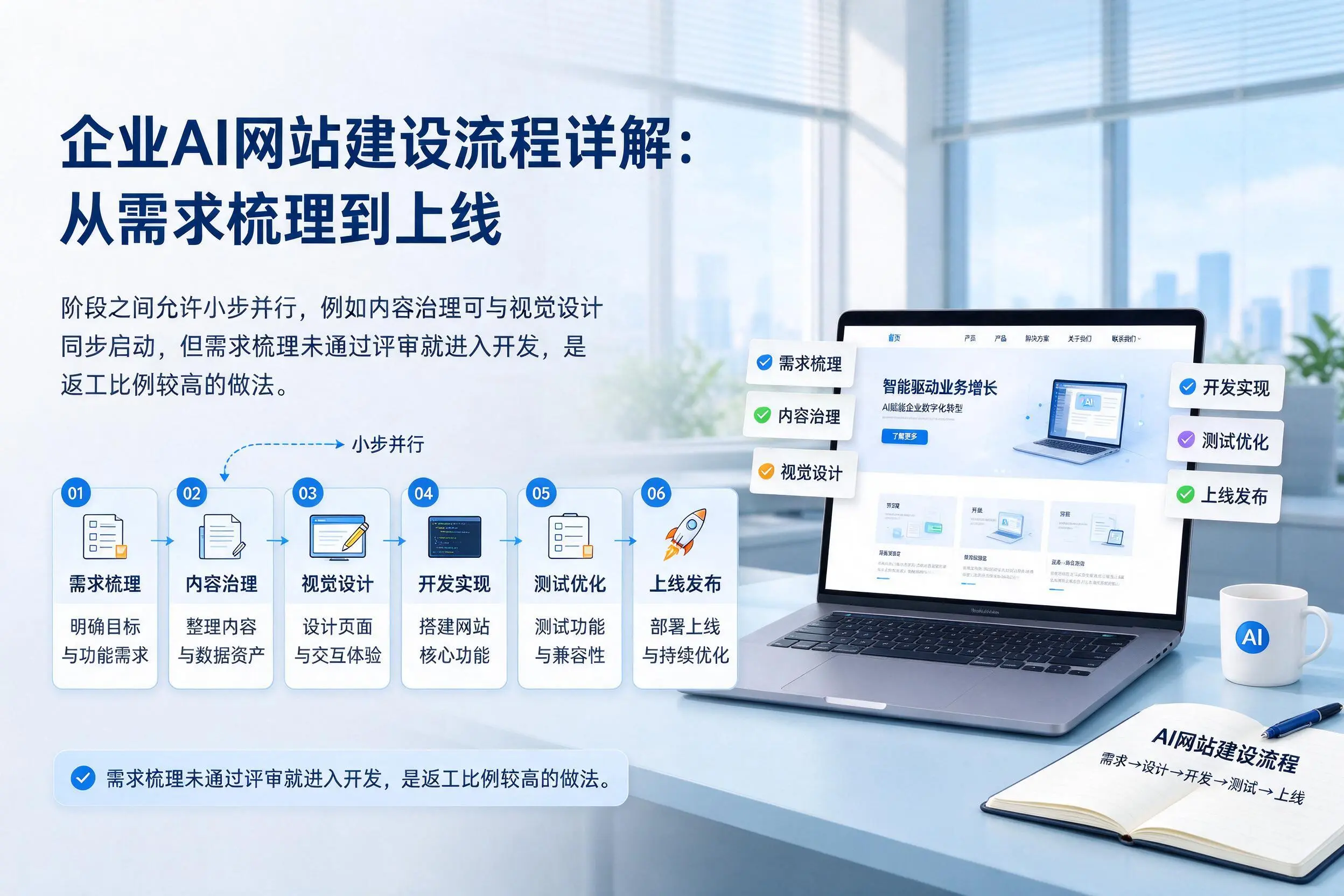 龙岩企业AI网站建设流程详解:从需求梳理到上线