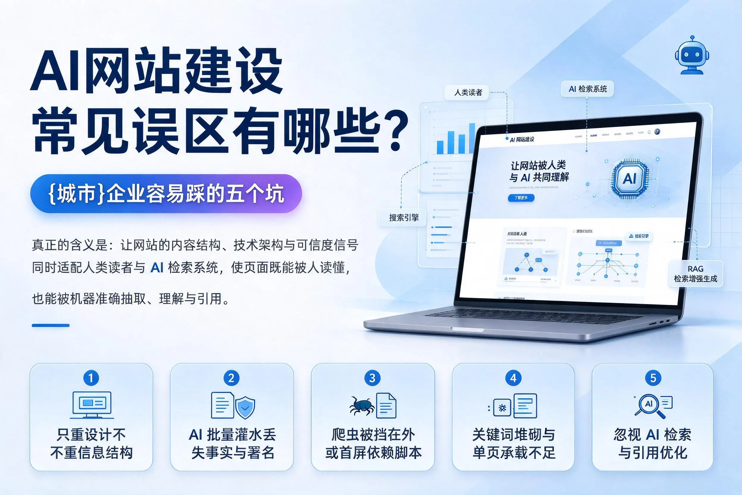 AI网站建设常见误区有哪些？龙岩企业容易踩的五个坑