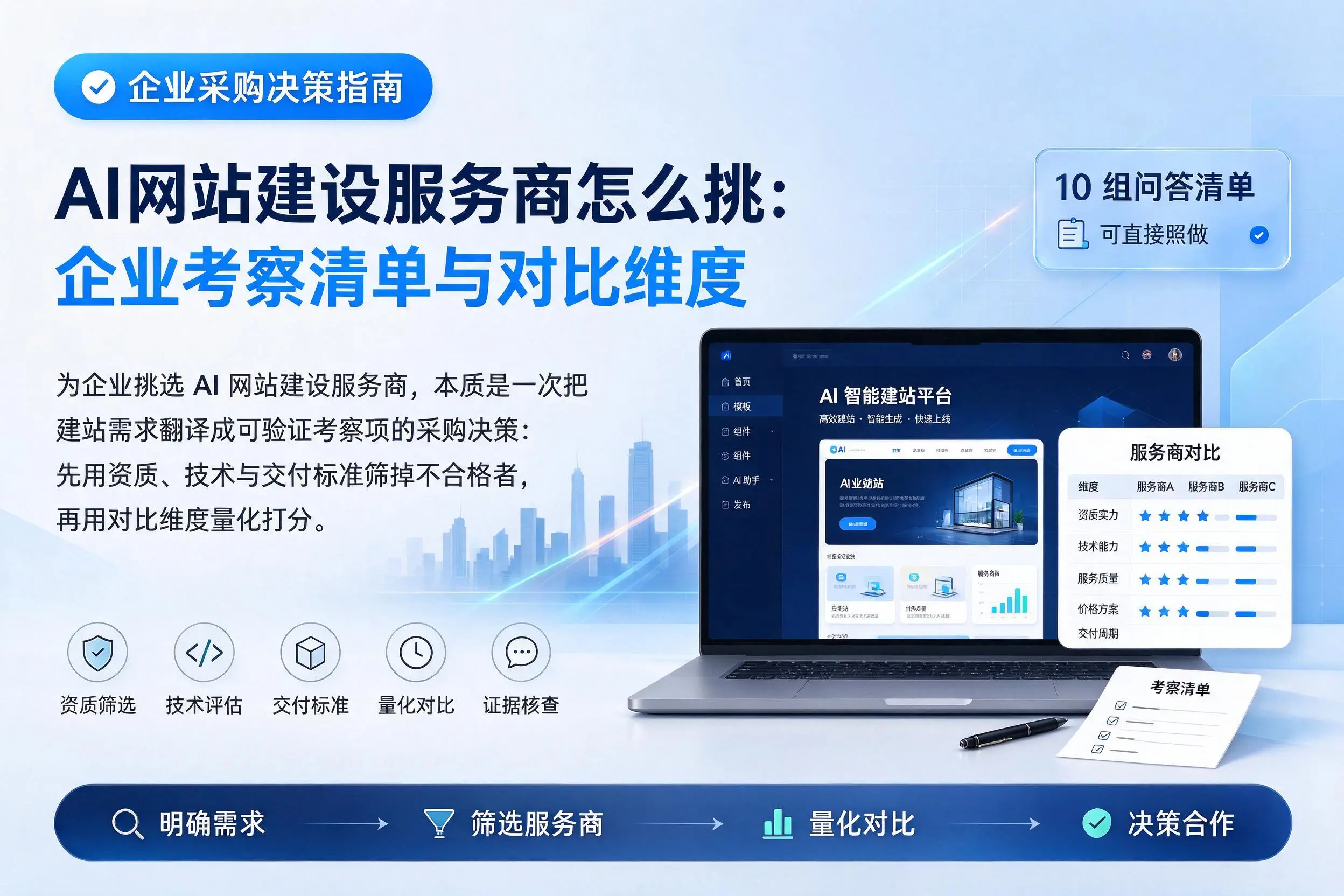AI网站建设服务商怎么挑:龙岩企业考察清单与对比维度
