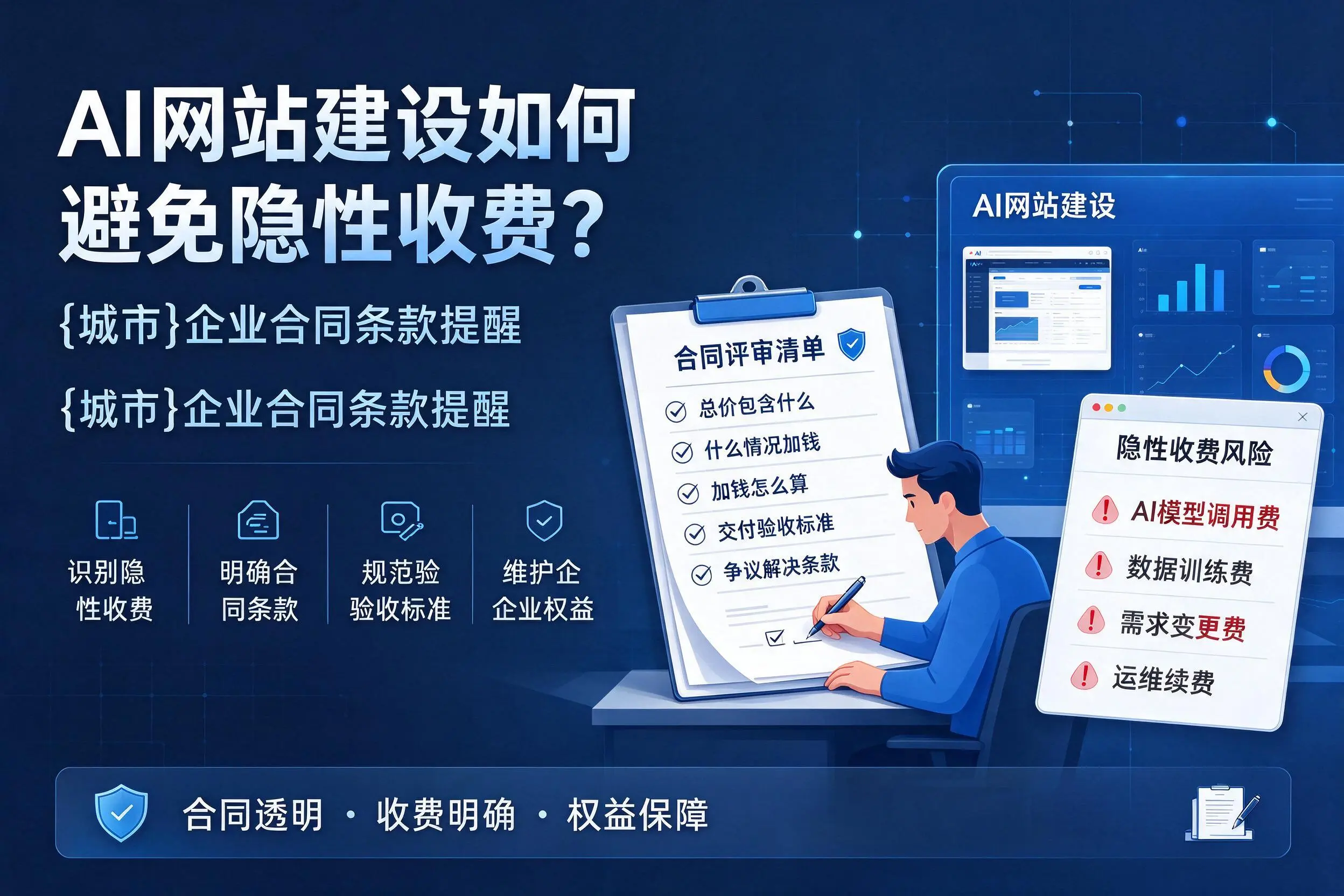 AI网站建设如何避免隐性收费？龙岩企业合同条款提醒