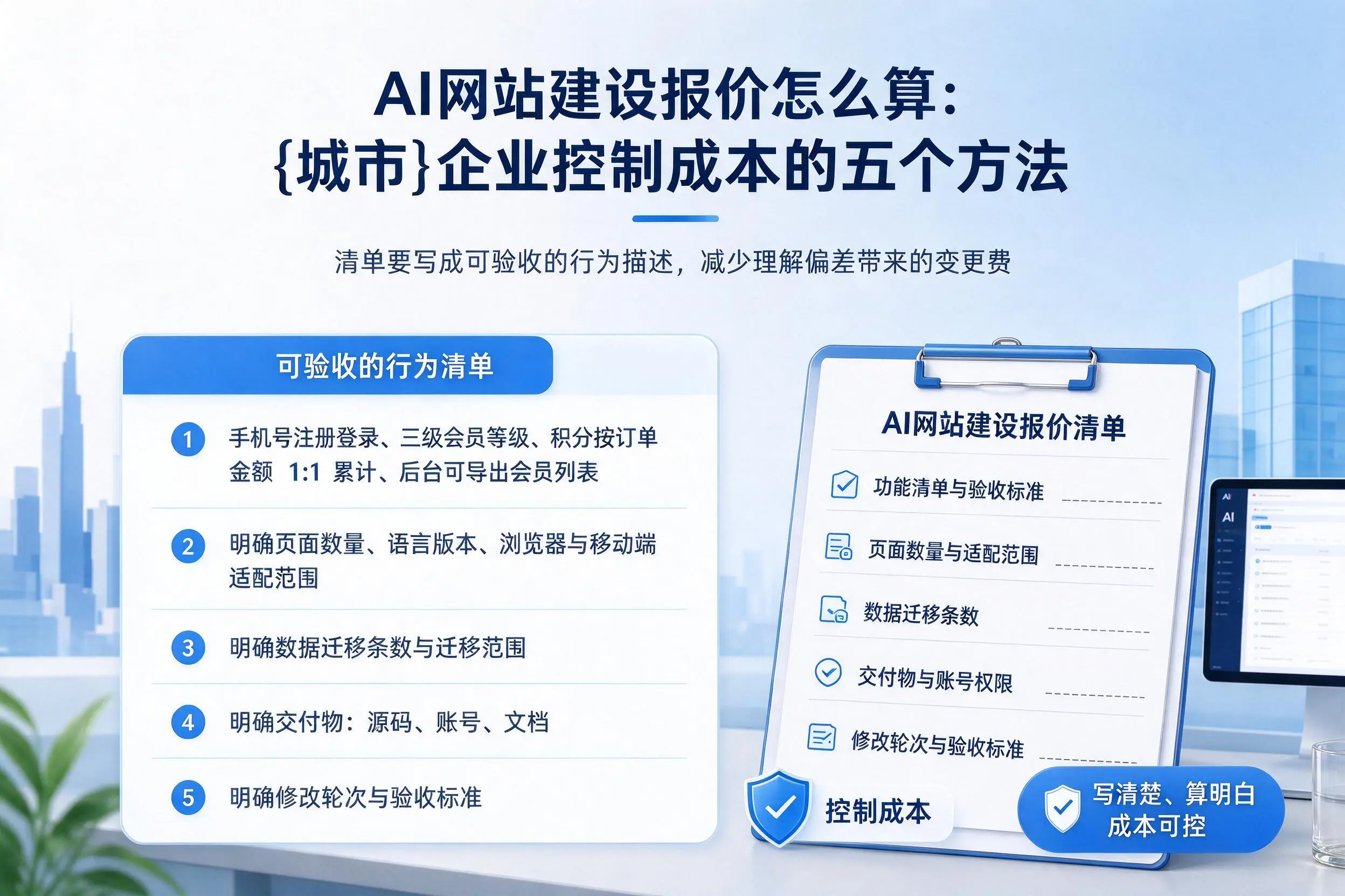 AI网站建设报价怎么算：龙岩企业控制成本的五个方法